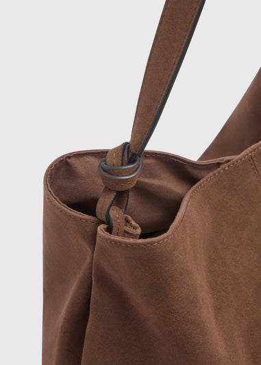 Brown Suede Tote Bag