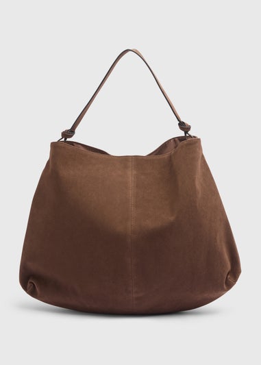 Brown Suede Tote Bag