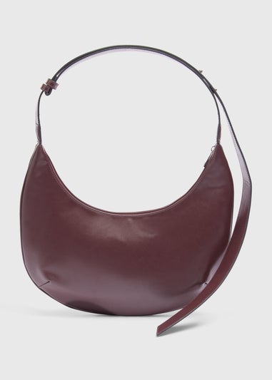 Burgundy Faux Leather Shoulder Bag