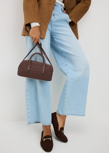 Brown Faux Leather Mini Tote Bag