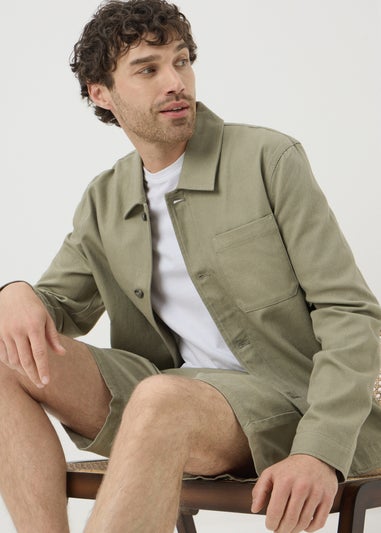 Khaki Twill Shacket