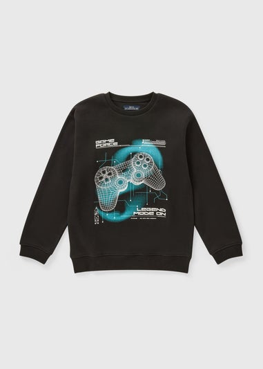 Boys Black Gamer Sweatshirt (7-15yrs)