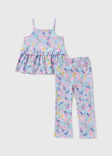 Girls Multicolour Floral Top & Trouser Set (1-7yrs)