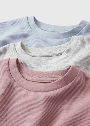 3 Pack Boys Multicolour Ribbed Long Sleeve Top (1-7yrs)
