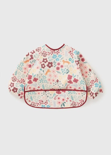 Baby Red Floral Coverall Bib