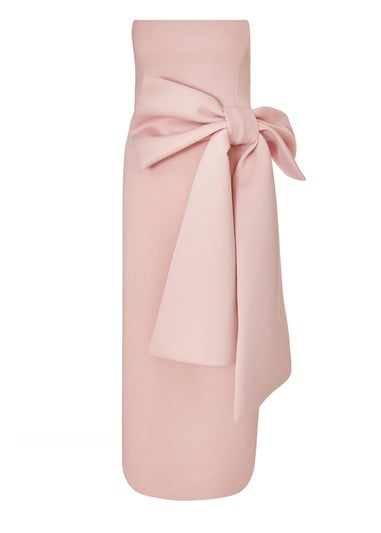Quiz Pink Strapless Bow Midaxi Dress