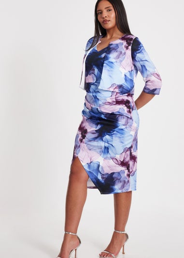 Quiz Multi Floral Cropped Jacket