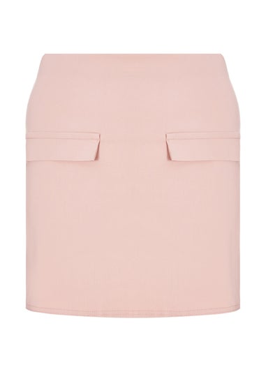 Quiz Blush Pink Button Detail Mini Skirt