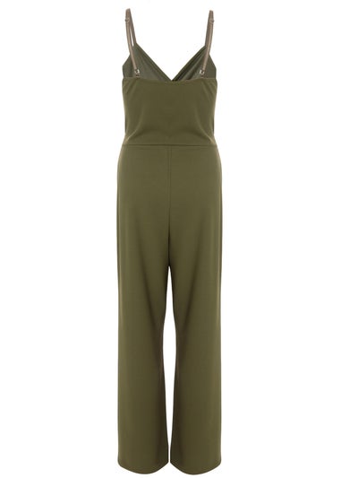 Quiz Khaki Strappy Buckle Detail Jumpsuit