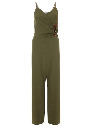 Quiz Khaki Strappy Buckle Detail Jumpsuit