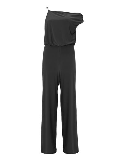 Quiz Black Asymmetric Draped Jumpsuit