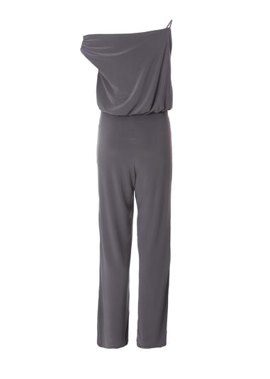Quiz Charcoal Asymmetric Draped Jumpsuit