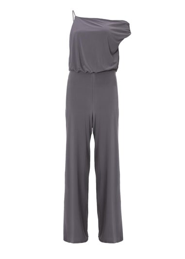 Quiz Charcoal Asymmetric Draped Jumpsuit