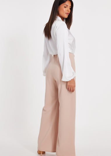 Quiz Stone Button Detail Palazzo Trousers