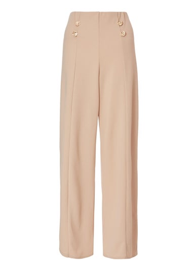 Quiz Stone Button Detail Palazzo Trousers