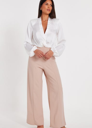 Quiz Stone Button Detail Palazzo Trousers