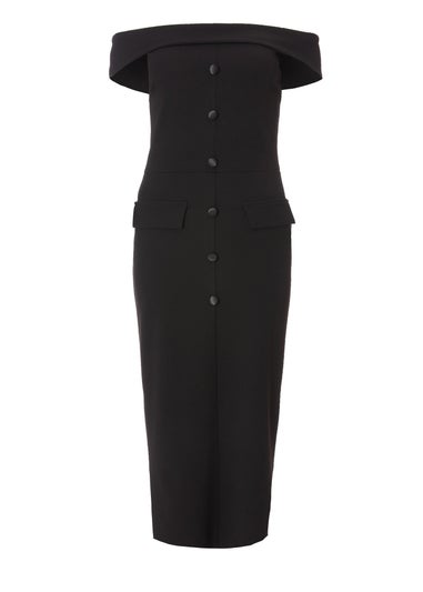 Quiz Black Bardot Midaxi Dress