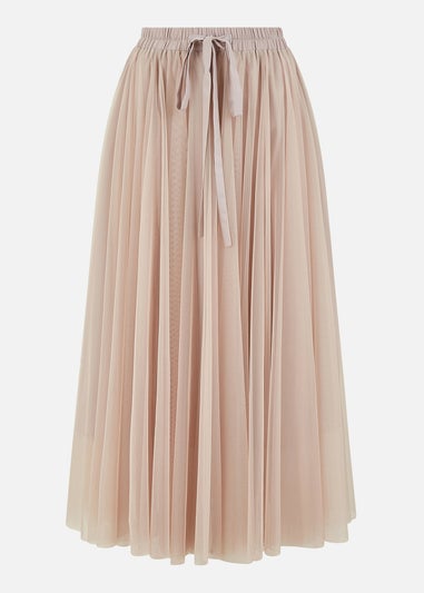 Yumi Blush Pink Mesh Tulle Skirt