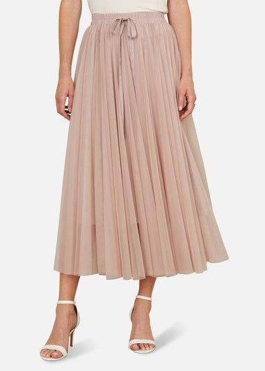 Yumi Blush Pink Mesh Tulle Skirt