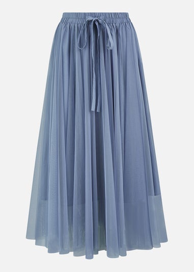 Yumi Blue Mesh Tulle Skirt