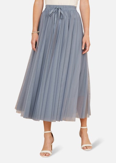 Yumi Blue Mesh Tulle Skirt