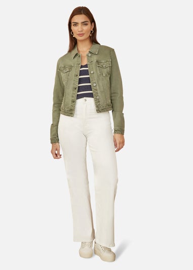 Yumi Green Stretch Cotton Denim Jacket