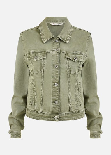 Yumi Green Stretch Cotton Denim Jacket