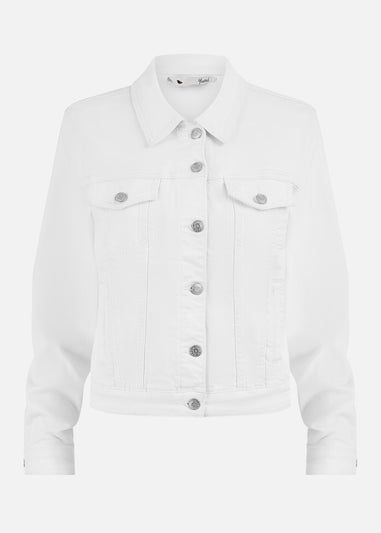 Yumi White Stretch Cotton Denim Jacket