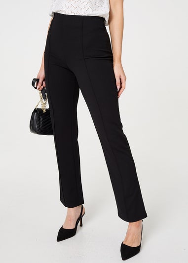 Izabel London Black High Waist Kick Flare Trousers