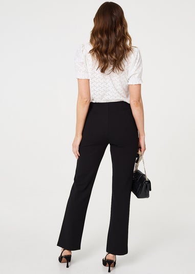 Izabel London Black High Waist Kick Flare Trousers