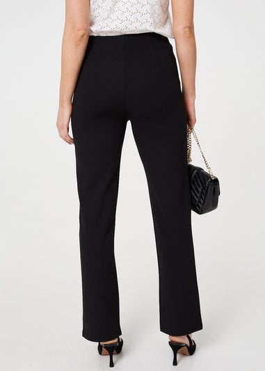 Izabel London Black High Waist Kick Flare Trousers