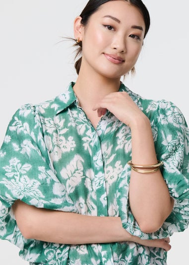 Izabel London Green Floral Print Shirt