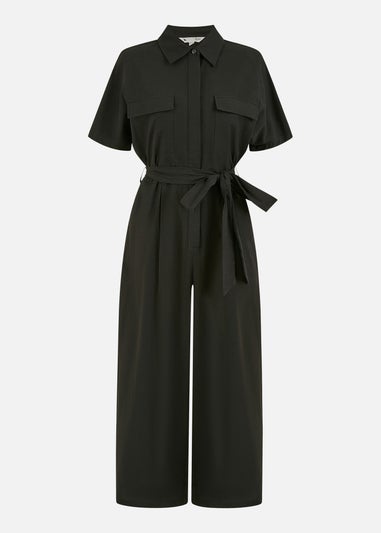 Yumi Black Utility Relaxed Fit Jumpsuit