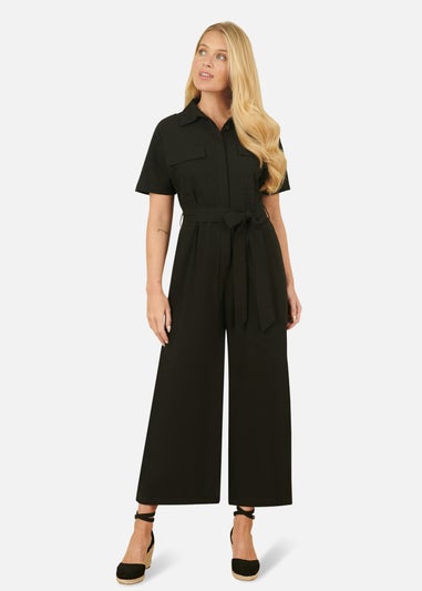 Yumi Black Utility Relaxed Fit Jumpsuit