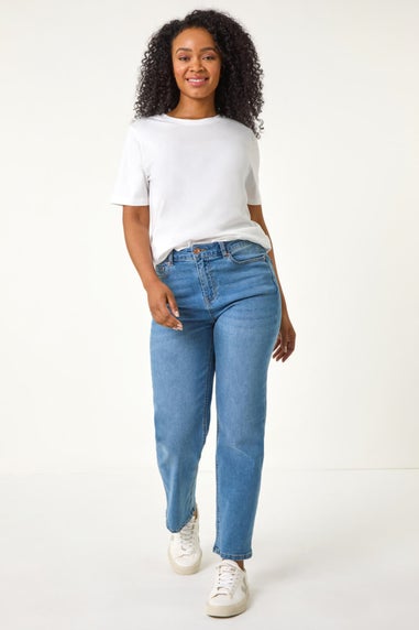 Roman Denim Petite Stretch Straight Leg Jeans