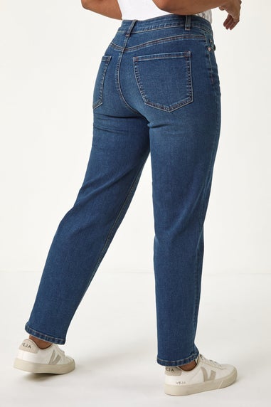 Roman Indigo Petite Stretch Straight Leg Trousers