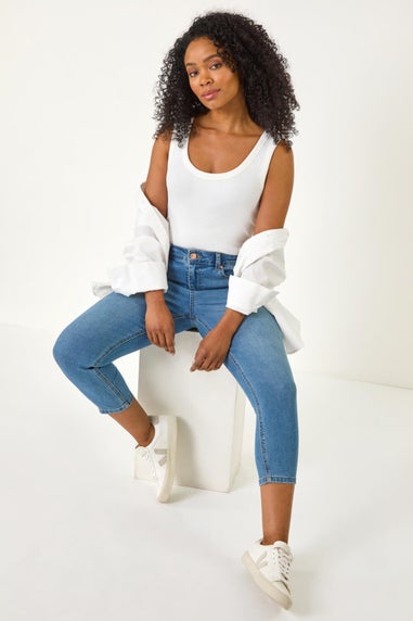 Roman Denim Petite Slim Crop Stretch Jeans