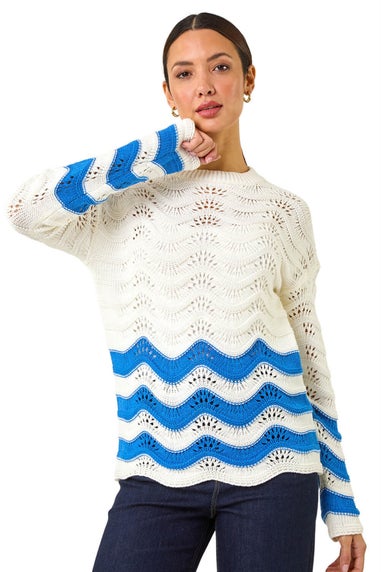 Roman Ivory Chevy Pointelle Knit Jumper