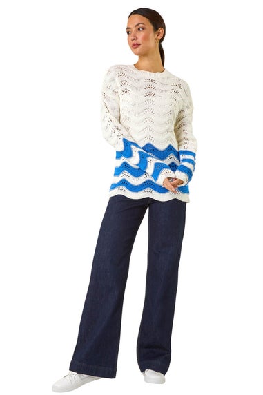 Roman Ivory Chevy Pointelle Knit Jumper