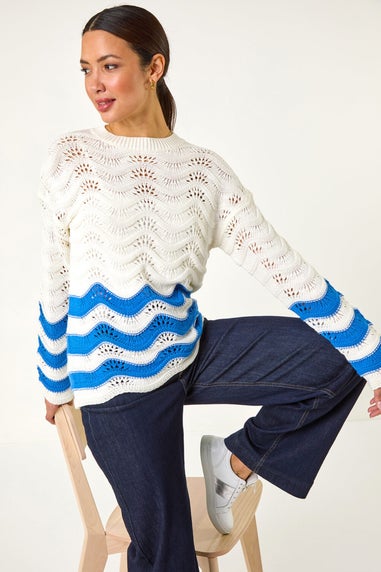 Roman Ivory Chevy Pointelle Knit Jumper