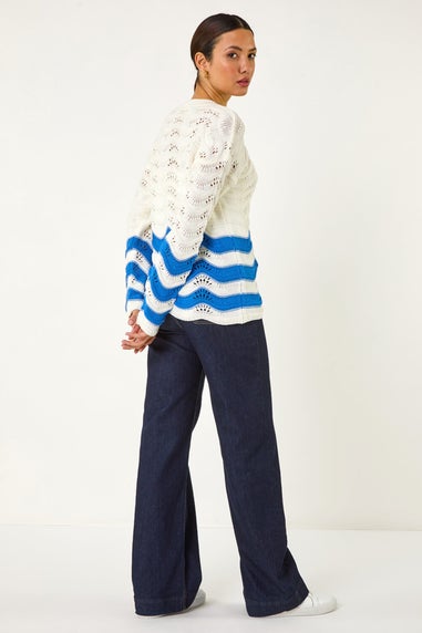Roman Ivory Chevy Pointelle Knit Jumper