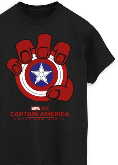 Marvel Captain America Brave New World Shield Black T-Shirt