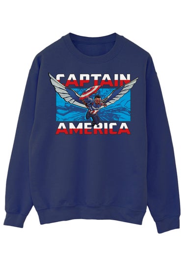 Marvel Captain America Brave New World Flying Navy Sweatshirt