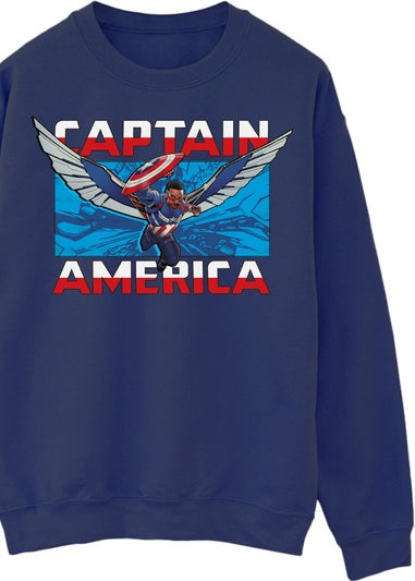 Marvel Captain America Brave New World Flying Navy Sweatshirt