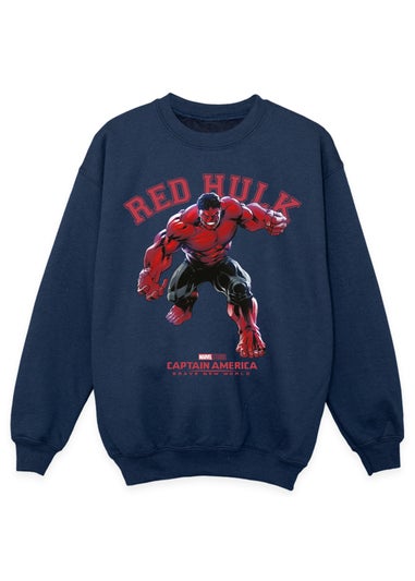 Marvel Captain America Brave New World Red Hulk Kids Navy Sweatshirt (3-13 Years)