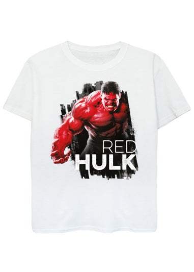 Marvel Captain America Brave New World Red Hulk Burst Kids White T-Shirt (3-13 Years)