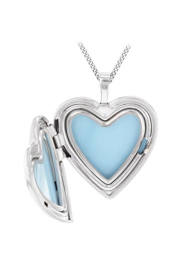 Golden Moments Sterling Silver Etched 'Mum' Rose Heart Locket
