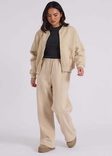 Urban Bliss Cream Bomber & Wide Leg Jogger Set