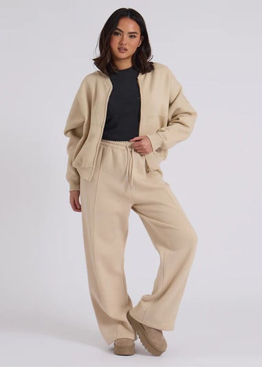 Urban Bliss Cream Bomber & Wide Leg Jogger Set