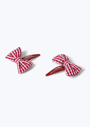 Muse Flitzy Back To School Red Puff Bow Clips